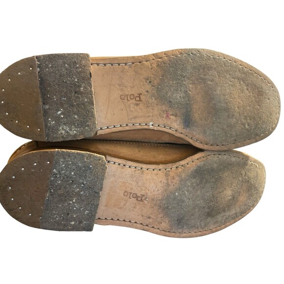 Polo Ralph Lauren Men’s Leather Penny Loafers Tan Brown Slip On Moccasins Size 9 - Picture 7 of 7